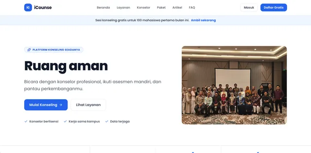 Teman Dengar – Platform Konseling Digital & Ruang Aman Berbagi Cerita Mockup